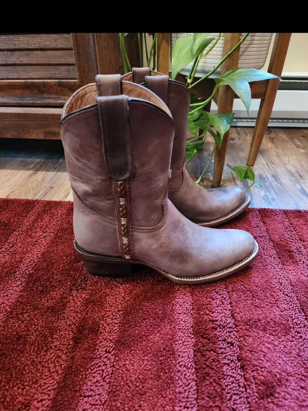 Tanner Mark brown leather cowboy boots 7.5